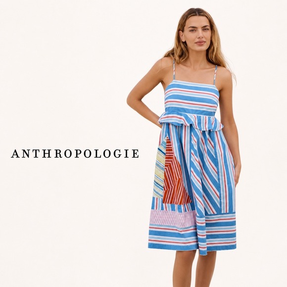 Anthropologie Dresses & Skirts - Anthropologie‎ Blue Striped Dress